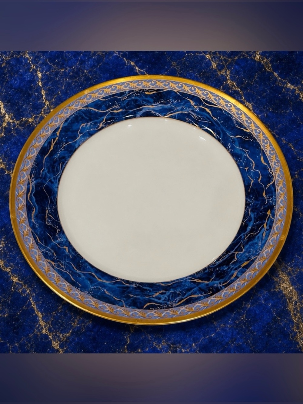 Christian Dior Azure Royale Fine Original Art SALAD PLATE 90’s Vintage Porcelain